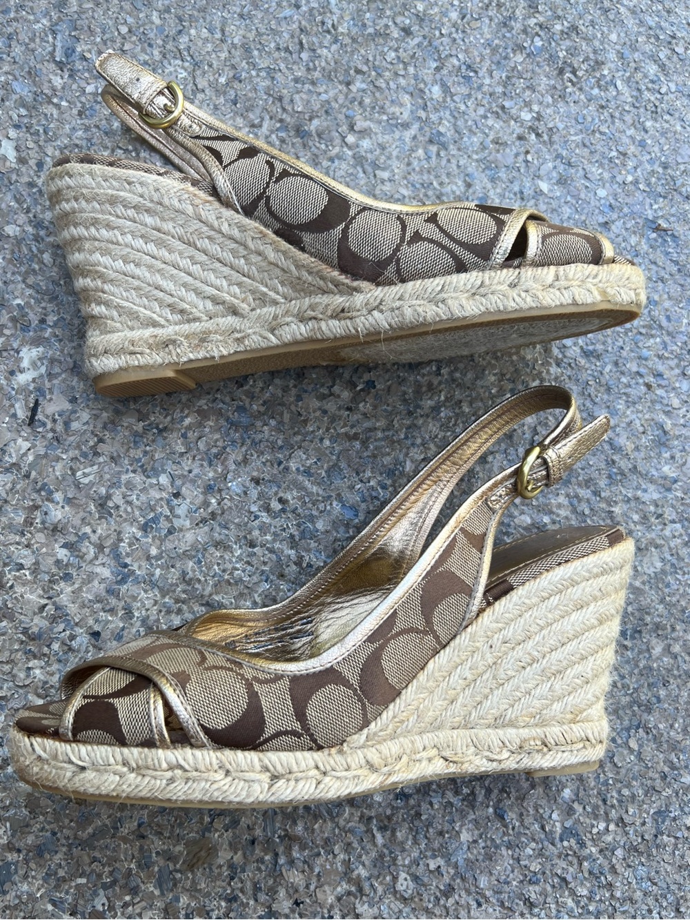 COACH Kara Signature Wedge Espadrille Sandals - Picture 13 of 15